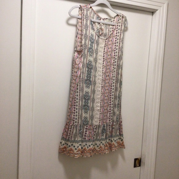 Womens Umgee Crochet Multicolor Bohemian Sleeveless Dress - Picture 1 of 7